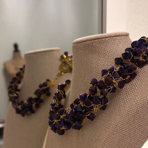 Elegant Purple and Gold Toggle Necklace